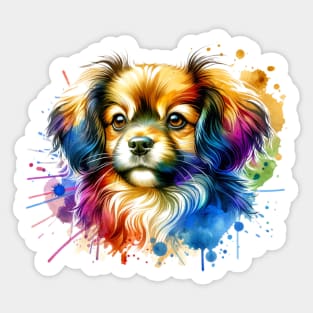 Watercolor Tibetan Spaniel Sticker